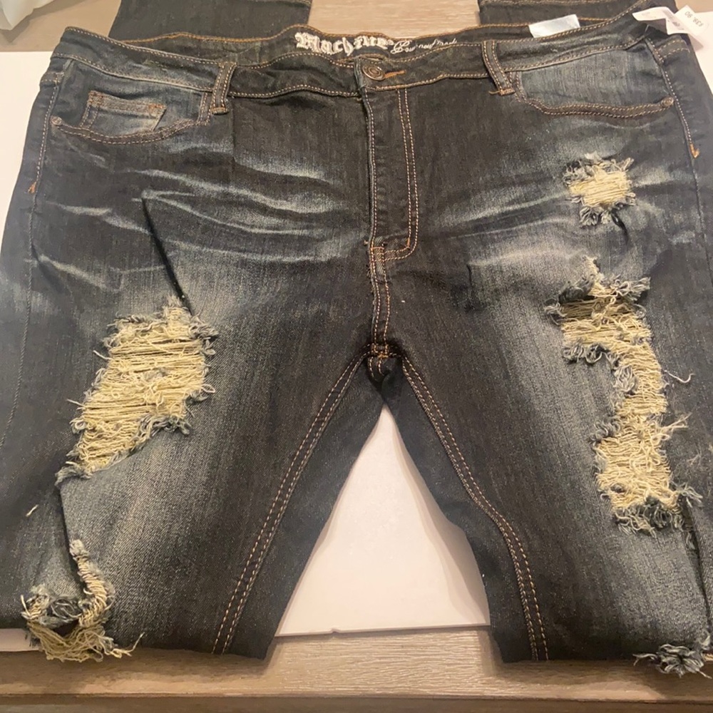 Brand new w/ tags ripped black denim skinny jeans